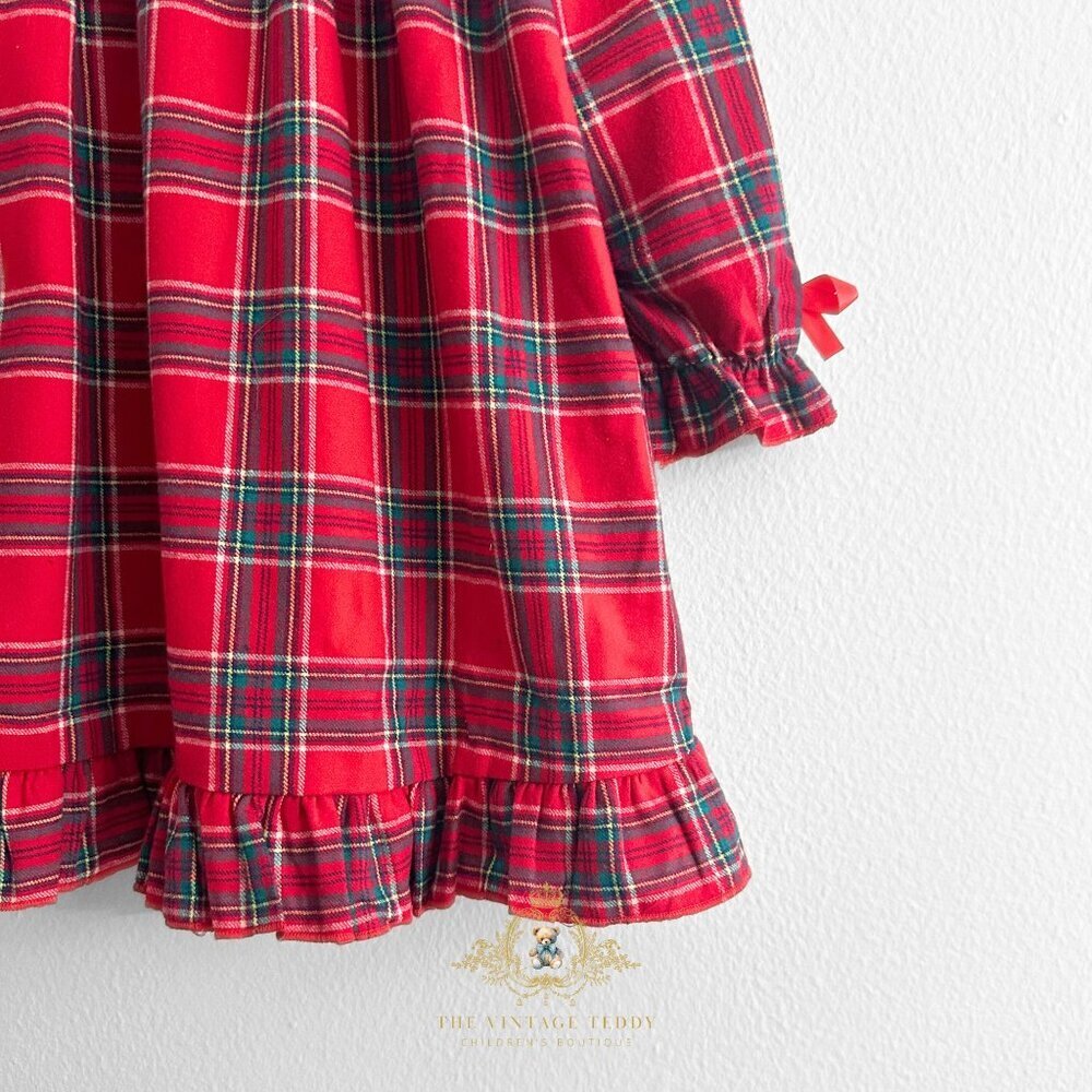 NWT Pretty Girls Pajamas Dress Christmas Pjs Kids Sleepwear Plaid Red Green 8-9Y - Picture 4 of 4